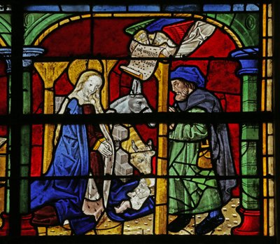 Window depicting the Nativity by French School